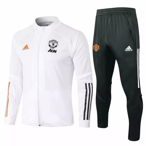 Tuta Calcio Manchester United 20/21 Bianco Nero Arancione